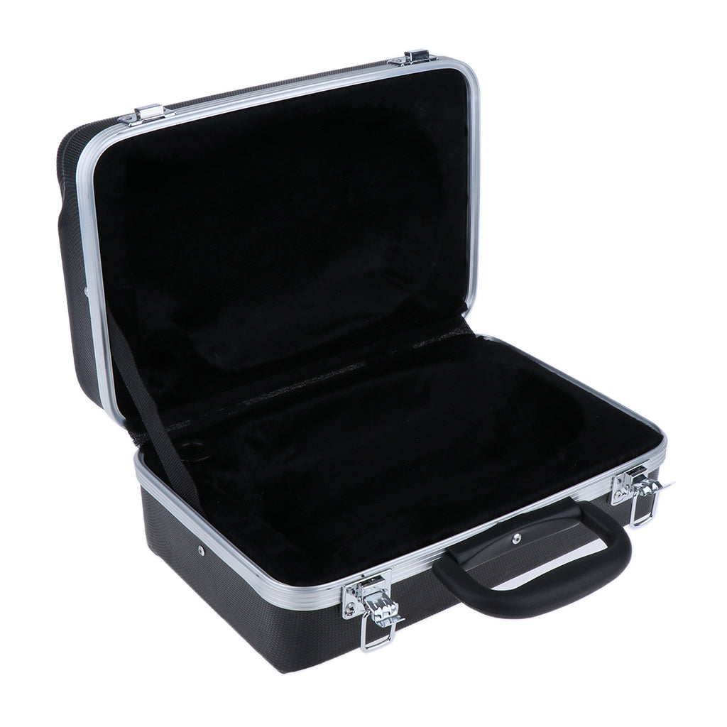 Black Plastic Pocket Trumpet Carrying Case Suitcase Lightweight with Handle