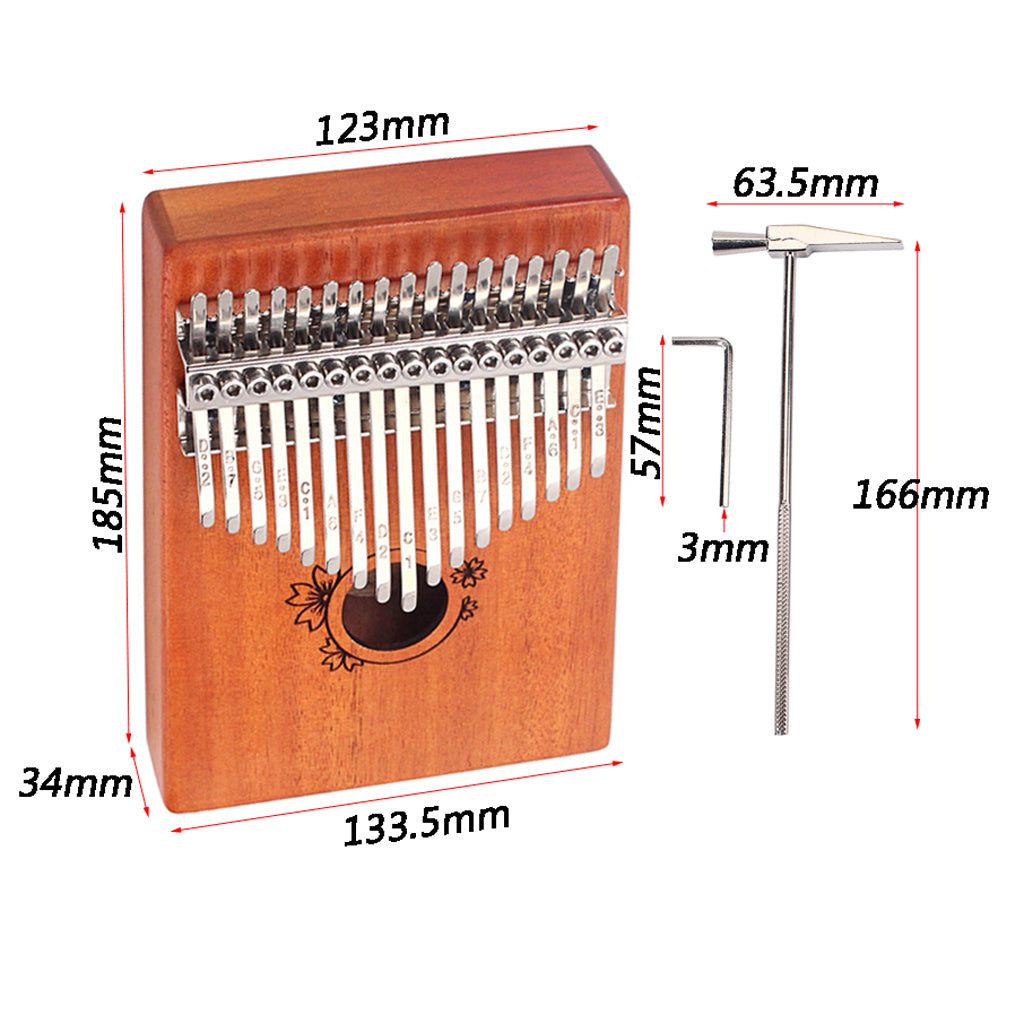 17 Keys Thumb Piano Kalimba Mahogany Portable Beginner Piano Entry Gift