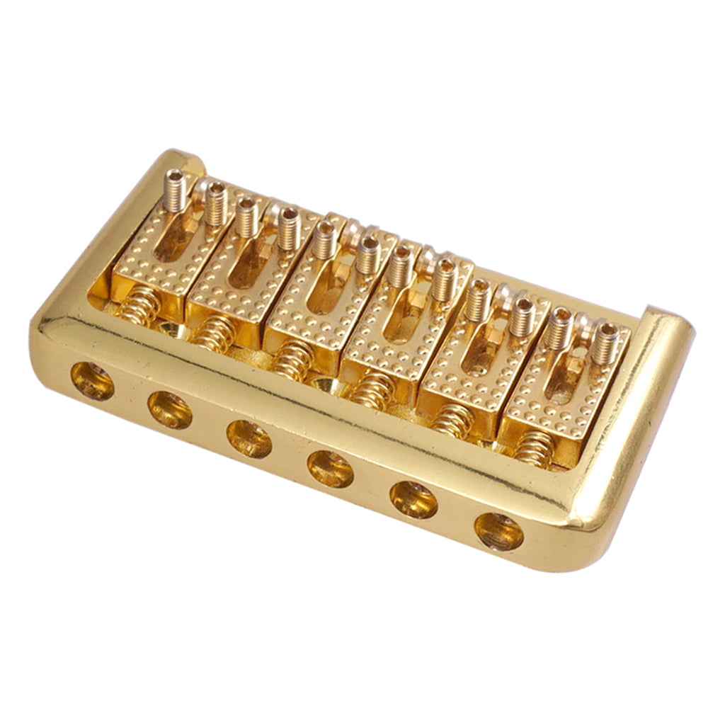 6 String Fixed Hardtail Bridge Tailpiece Top Load for Strat Tele Golden