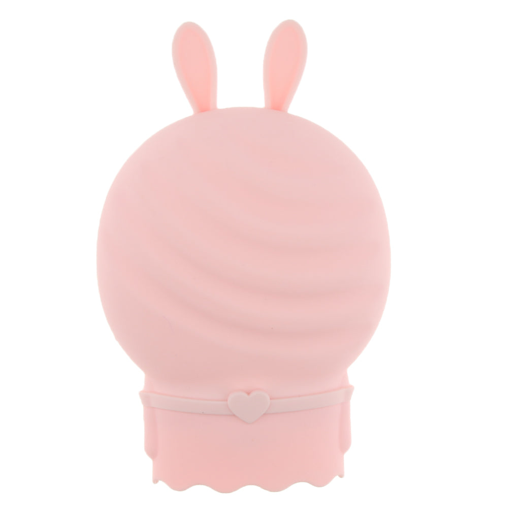 Portable Silicone Hot Water Bag Warm Heat Water Bottle with a Plush Sleeve Pink