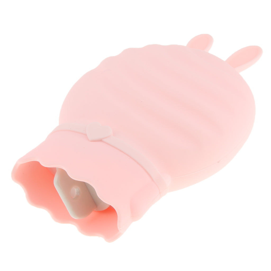 Portable Silicone Hot Water Bag Warm Heat Water Bottle with a Plush Sleeve Pink