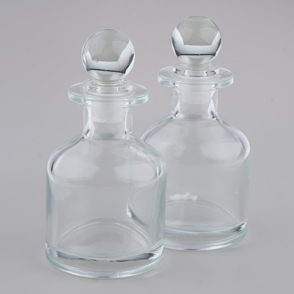 2Pcs Empty Fragrance Glass Diffuser Bottles Jars for DIY Essential Oil Scent 130ml