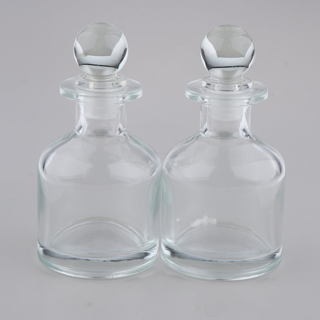 2Pcs Empty Fragrance Glass Diffuser Bottles Jars for DIY Essential Oil Scent 130ml