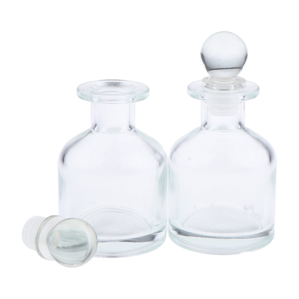 2Pcs Empty Fragrance Glass Diffuser Bottles Jars for DIY Essential Oil Scent 130ml