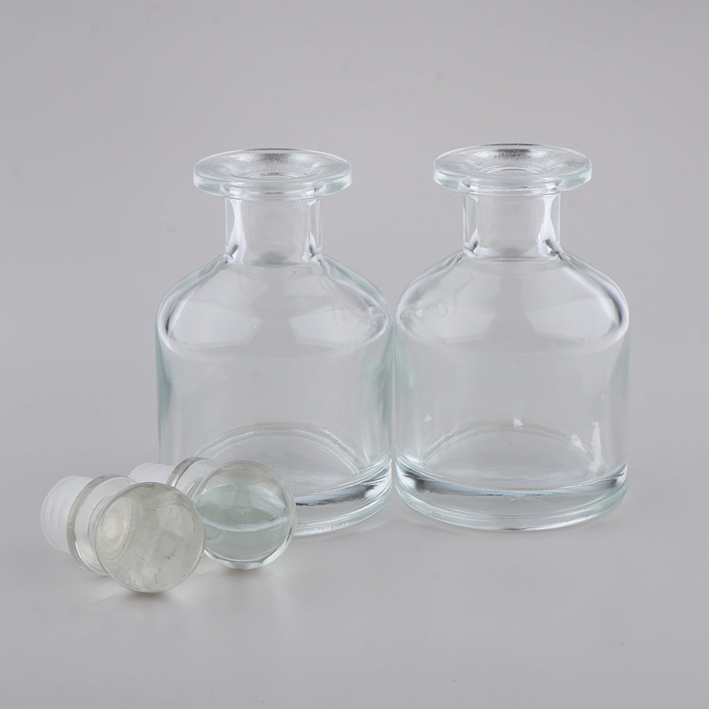 2Pcs Empty Fragrance Glass Diffuser Bottles Jars for DIY Essential Oil Scent 130ml