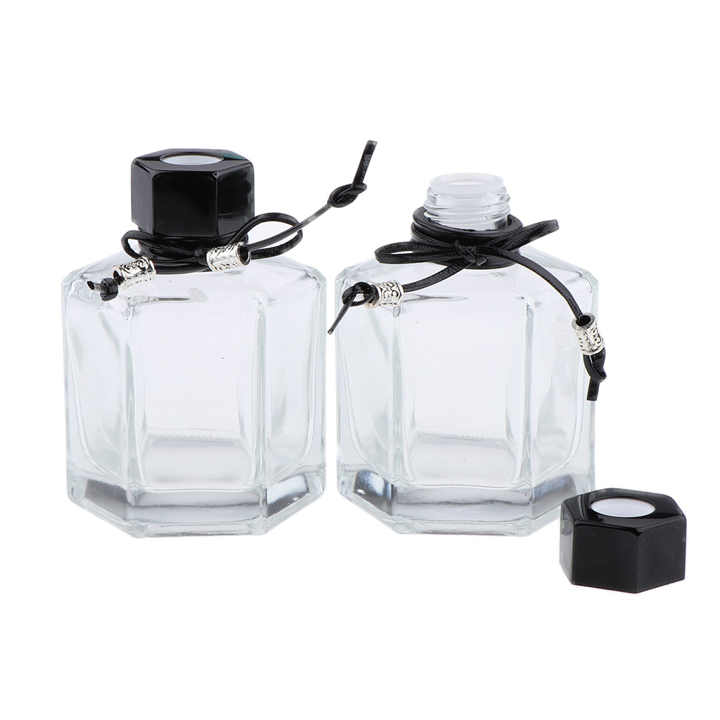 2Pcs 100ml Fragrance Glass Diffuser Bottles for DIY Craft Reed Essential Oil Black