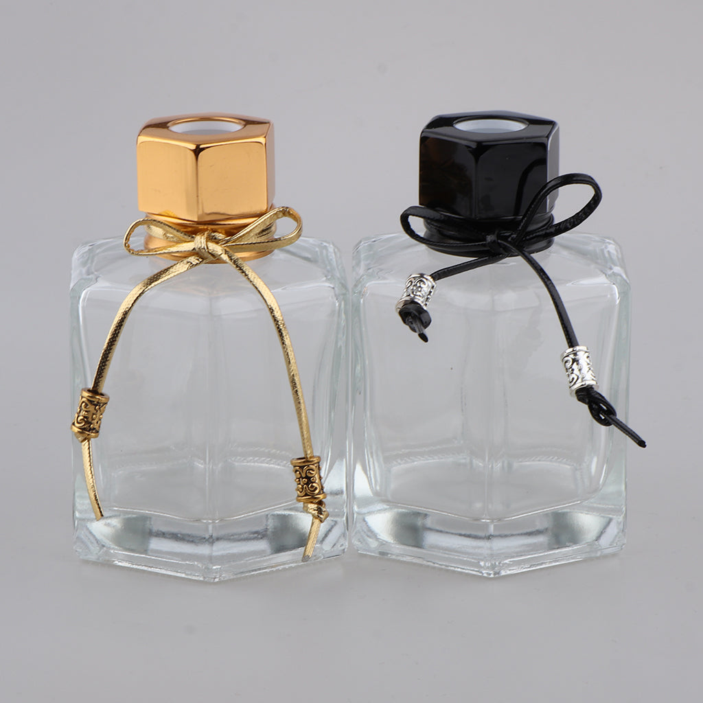 2Pcs 100ml Fragrance Glass Diffuser Bottles for DIY Craft Reed Essential Oil Black