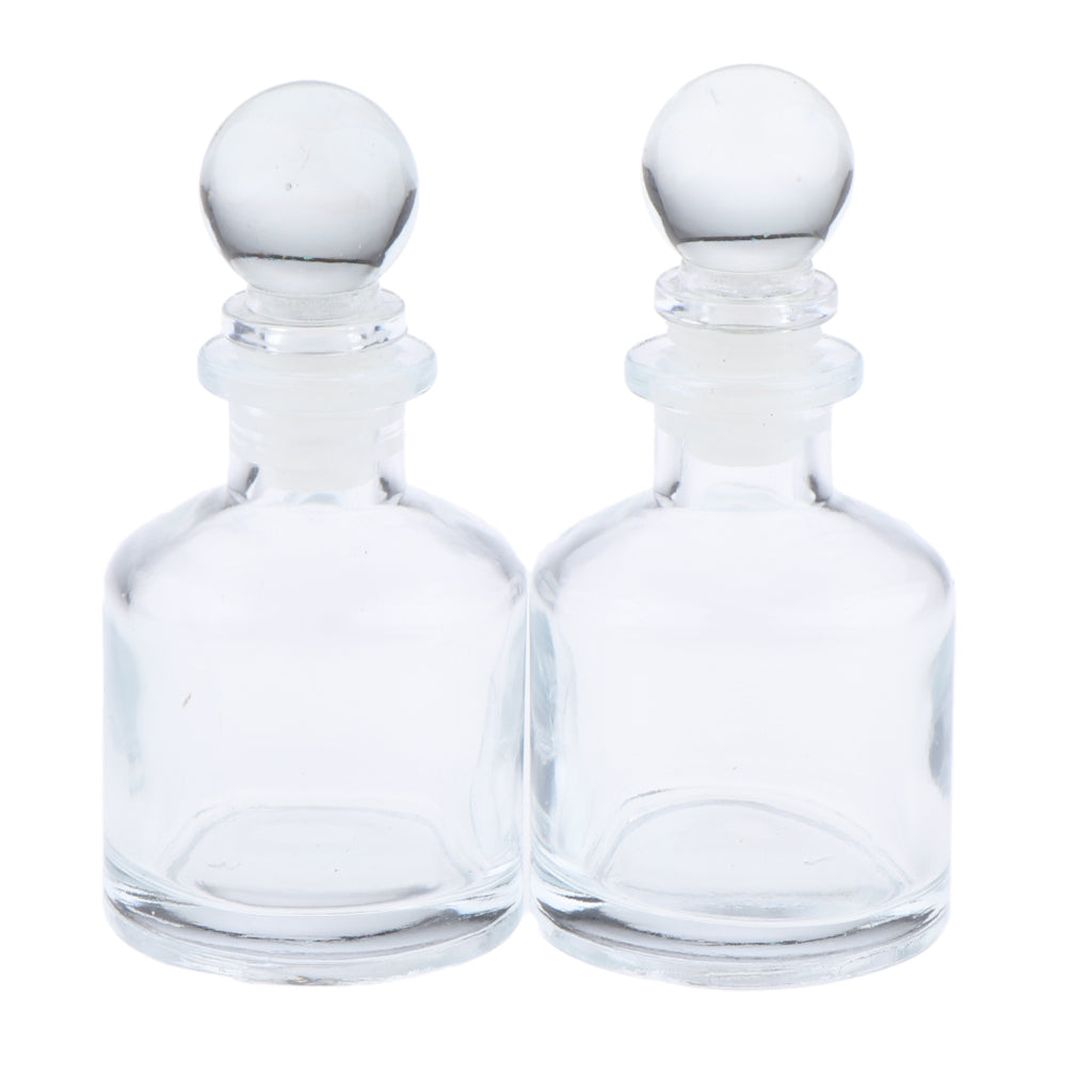 2Pcs Empty Fragrance Glass Diffuser Bottles Jars for DIY Essential Oil Scent 50ml