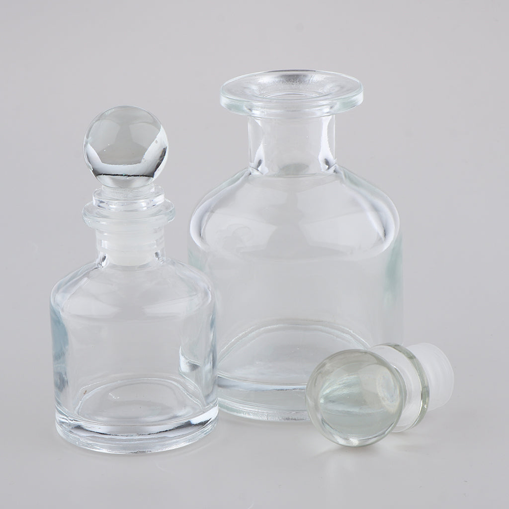 2Pcs Empty Fragrance Glass Diffuser Bottles Jars for DIY Essential Oil Scent 50ml