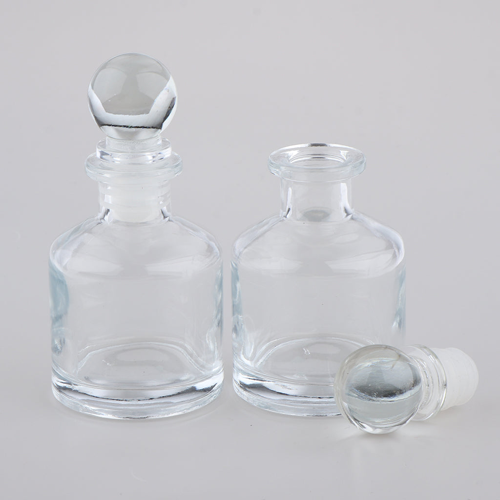 2Pcs Empty Fragrance Glass Diffuser Bottles Jars for DIY Essential Oil Scent 50ml