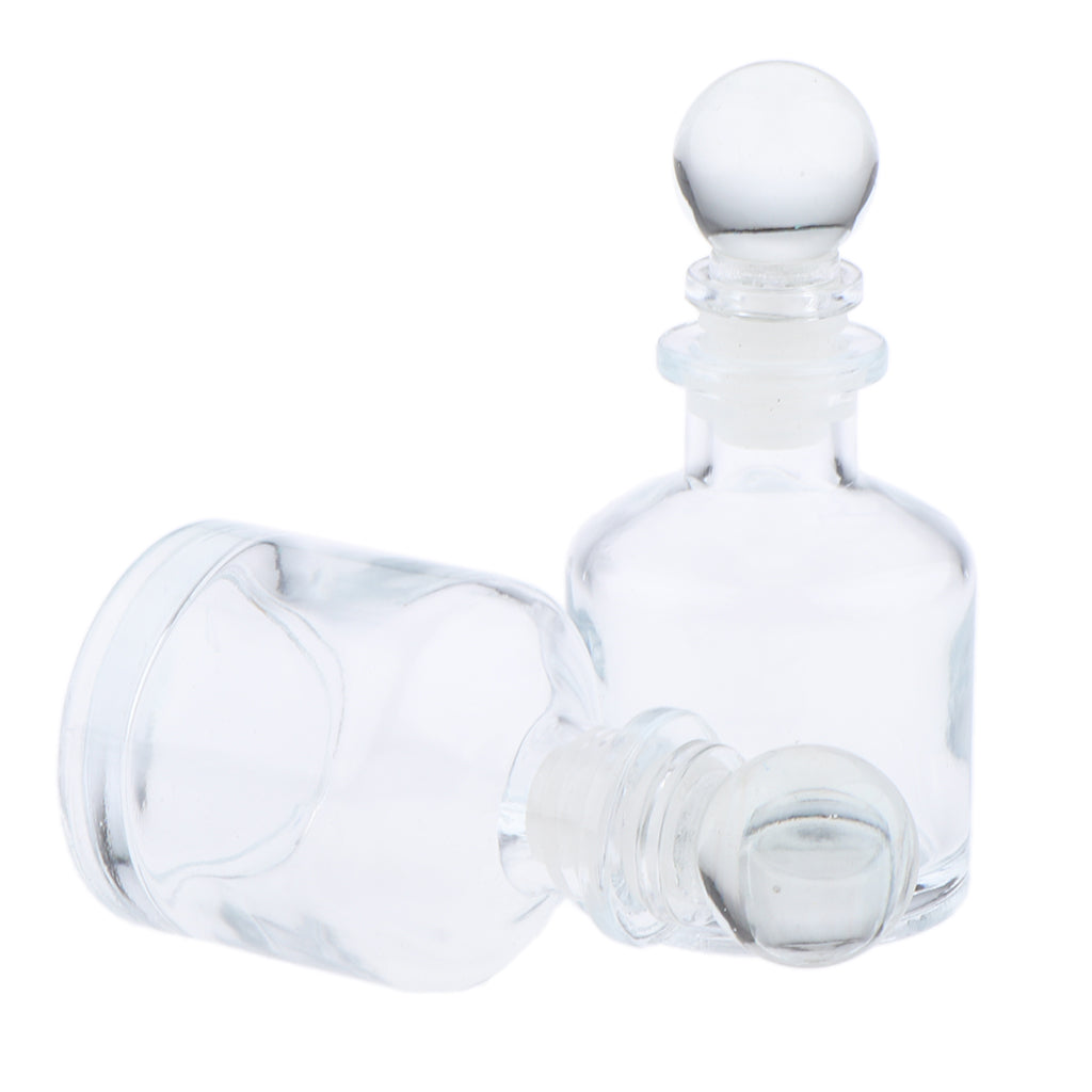 2Pcs Empty Fragrance Glass Diffuser Bottles Jars for DIY Essential Oil Scent 50ml