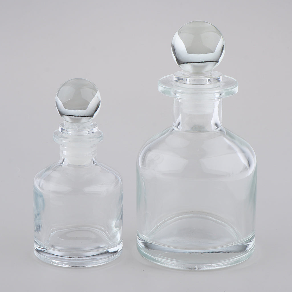 2Pcs Empty Fragrance Glass Diffuser Bottles Jars for DIY Essential Oil Scent 50ml