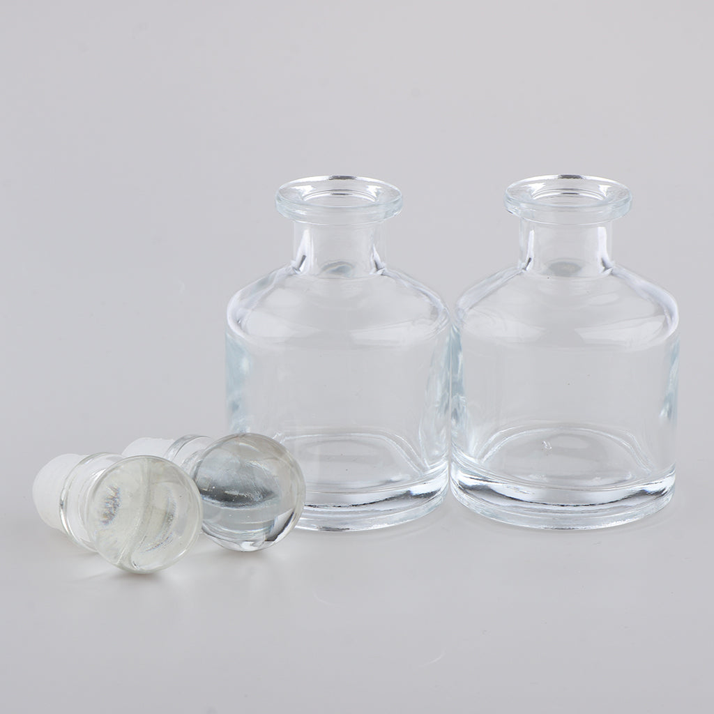 2Pcs Empty Fragrance Glass Diffuser Bottles Jars for DIY Essential Oil Scent 50ml