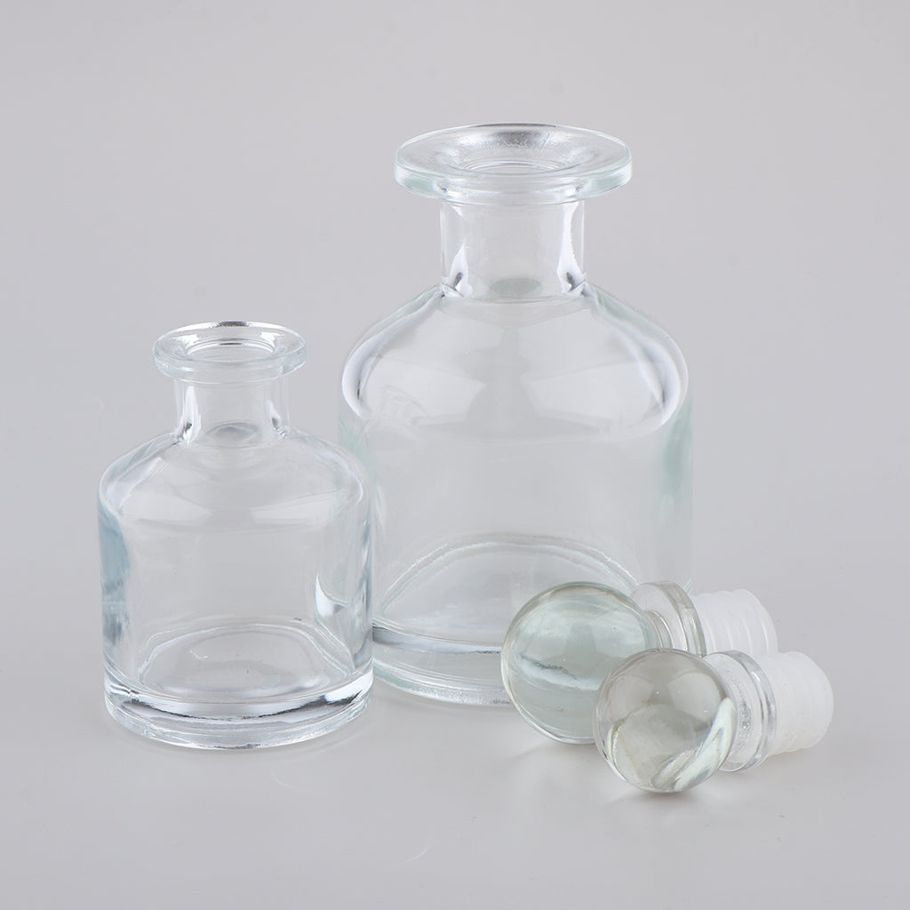 2Pcs Empty Fragrance Glass Diffuser Bottles Jars for DIY Essential Oil Scent 50ml