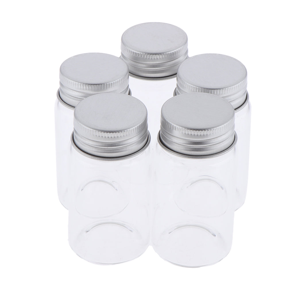 5Pcs Refillable Glass Makeup Bottles Cosmetic Pills Storage Containers 50ml