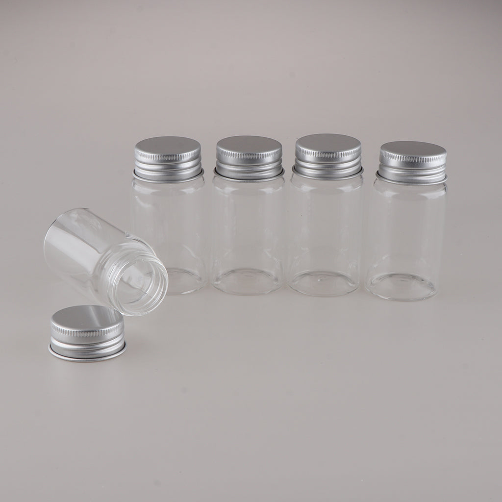 5Pcs Refillable Glass Makeup Bottles Cosmetic Pills Storage Containers 50ml