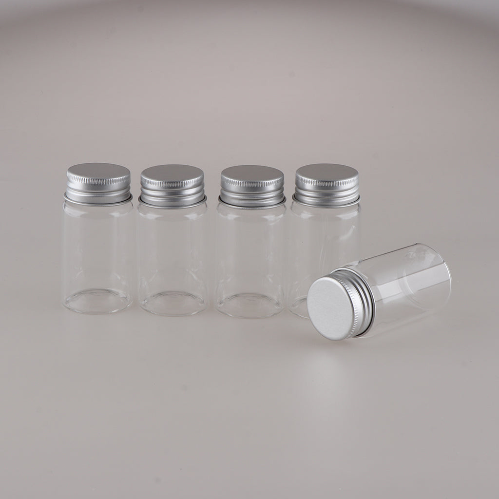 5Pcs Refillable Glass Makeup Bottles Cosmetic Pills Storage Containers 50ml