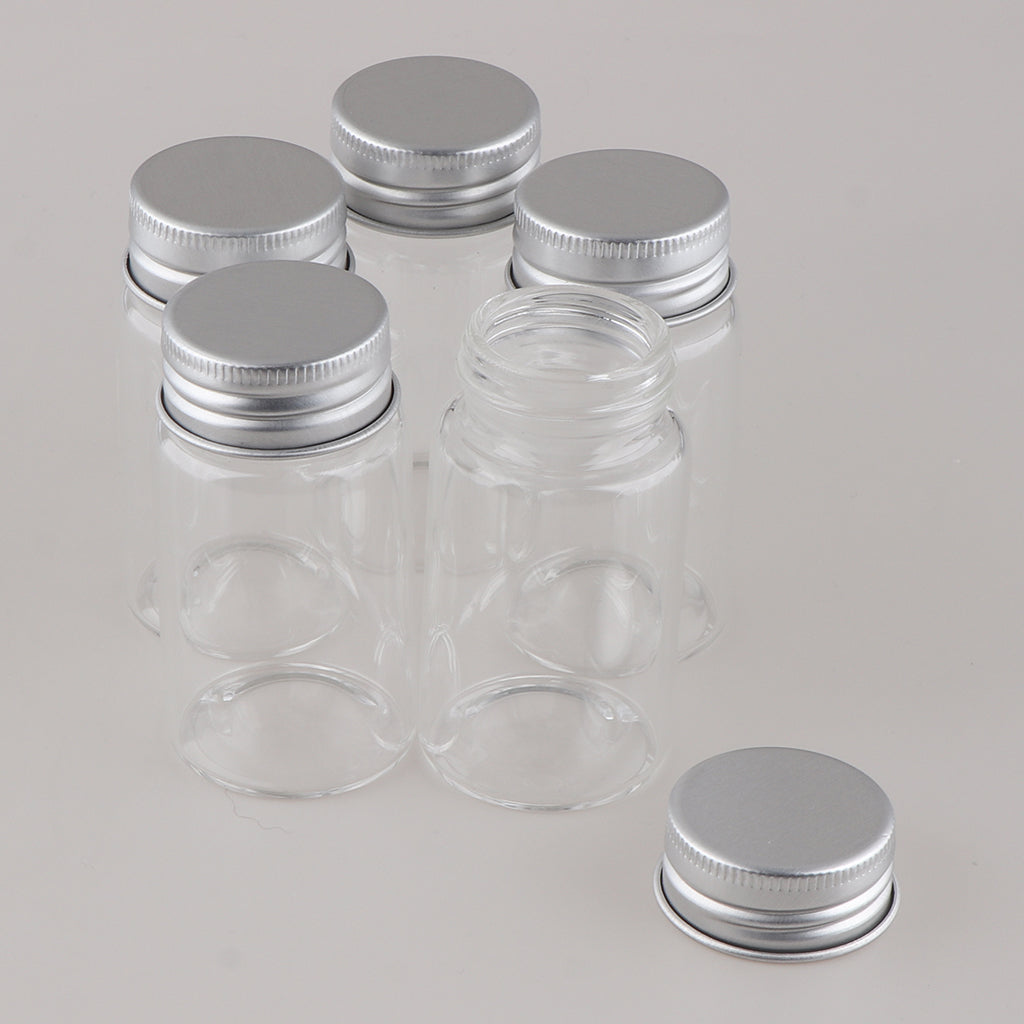 5Pcs Refillable Glass Makeup Bottles Cosmetic Pills Storage Containers 50ml