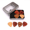 Red Sandalwood Guitar Picks Plectrum w/ Case Vintage Style Guitar Parts