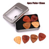 Red Sandalwood Guitar Picks Plectrum w/ Case Vintage Style Guitar Parts