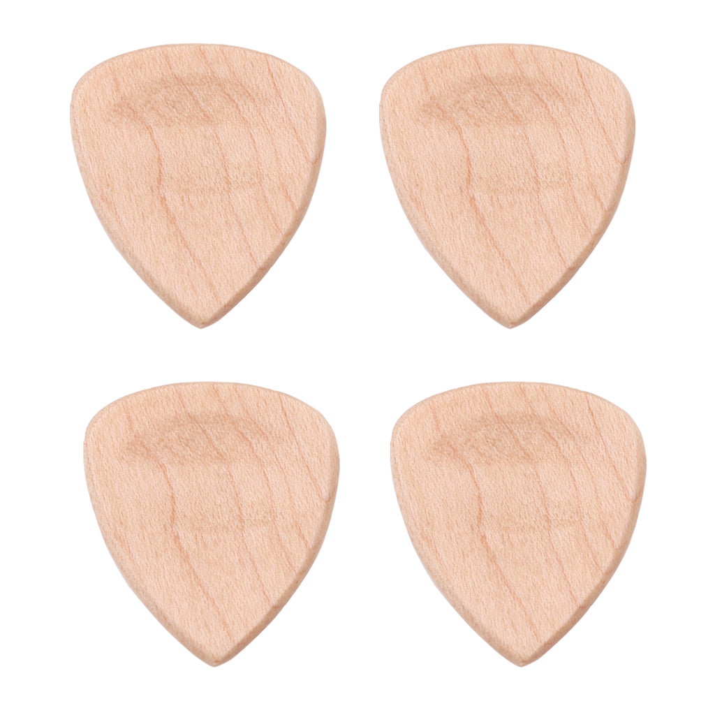 4 Pieces Wood Acoustic Guitar Pick Plectrum Heart Shape Picks