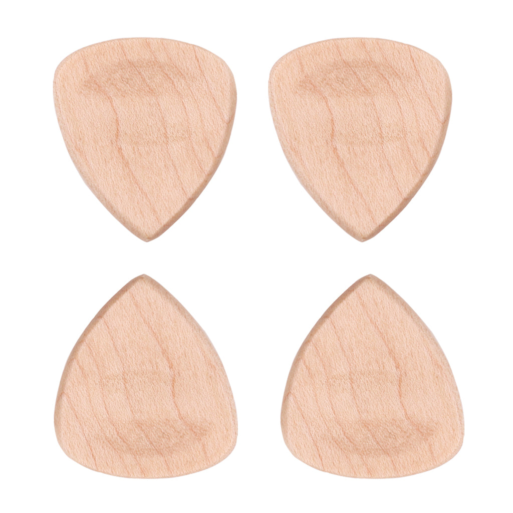 4 Pieces Wood Acoustic Guitar Pick Plectrum Heart Shape Picks