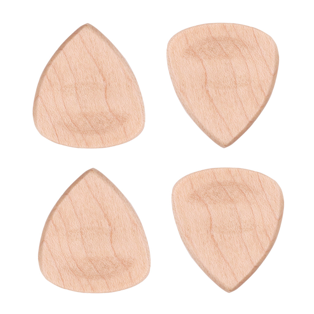 4 Pieces Wood Acoustic Guitar Pick Plectrum Heart Shape Picks