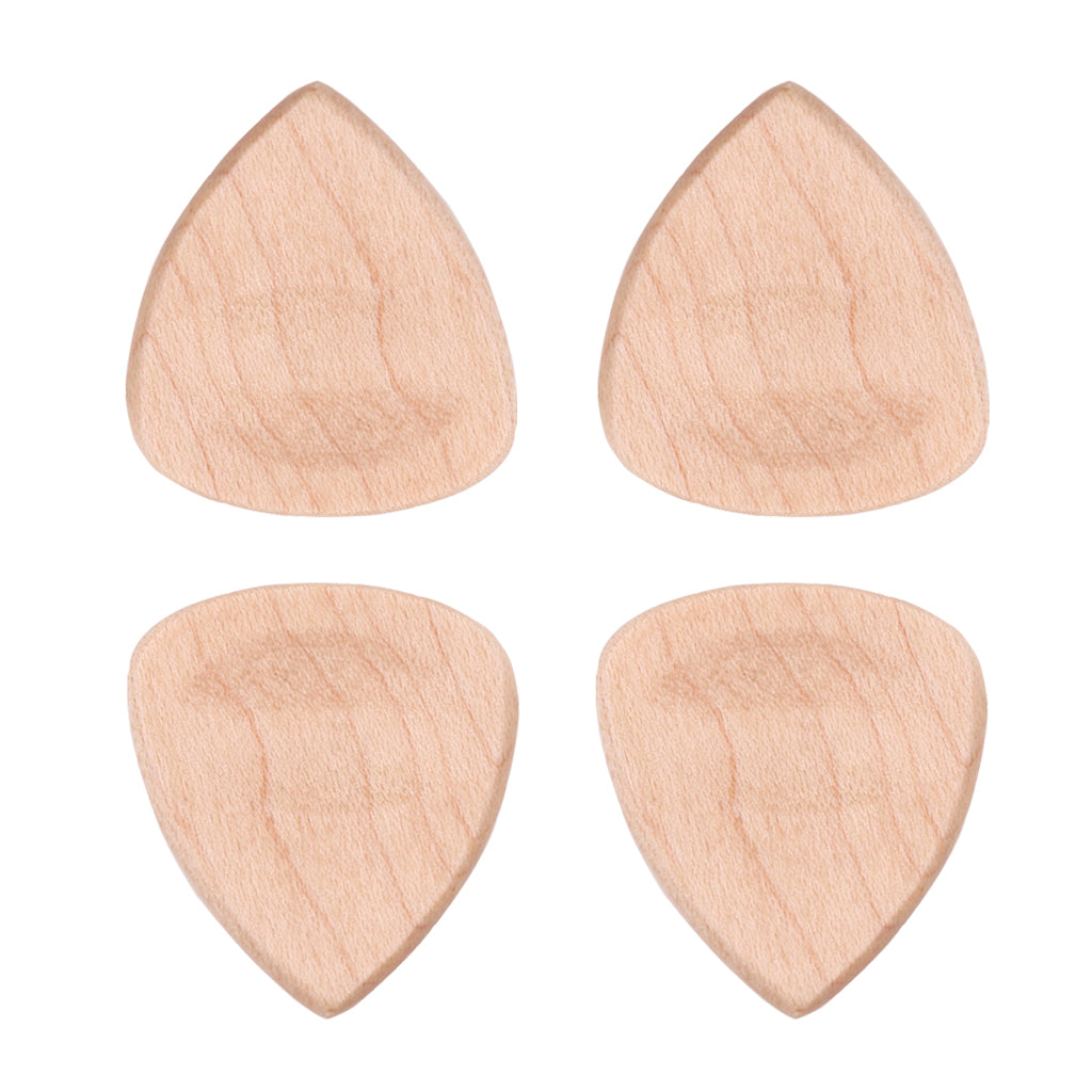 4 Pieces Wood Acoustic Guitar Pick Plectrum Heart Shape Picks