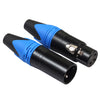 5 Pairs 3 Pin XLR Connector Male and Female Microphone Mic Cable Adapter Blue