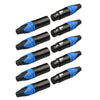 5 Pairs 3 Pin XLR Connector Male and Female Microphone Mic Cable Adapter Blue