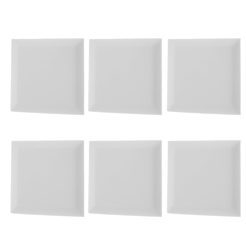 6 Pieces Sound Stop Acoustic Foam Panel Soundproofing Board  Pad White