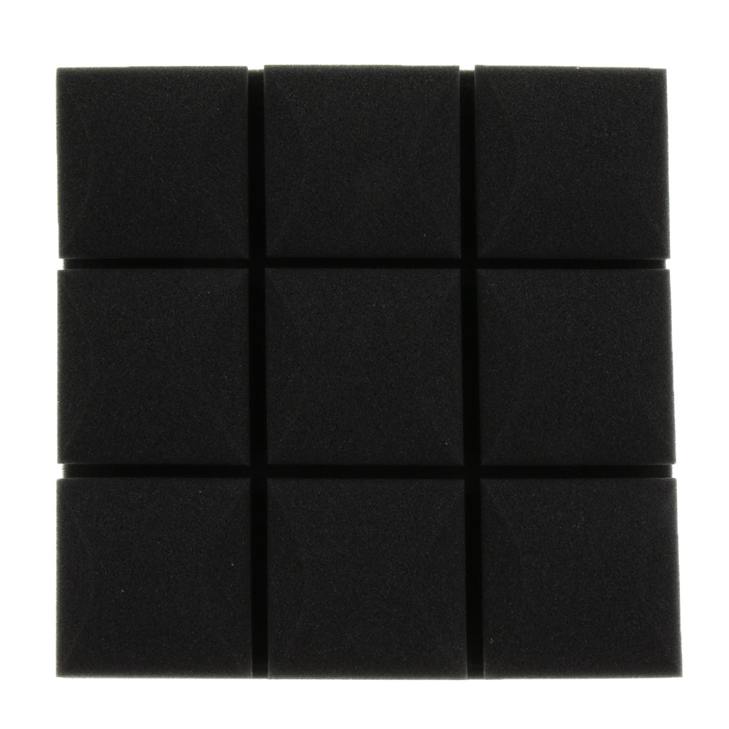 6pcs Acoustic Wedge Foam Sound Absorption Panels for Audio Equipment Black