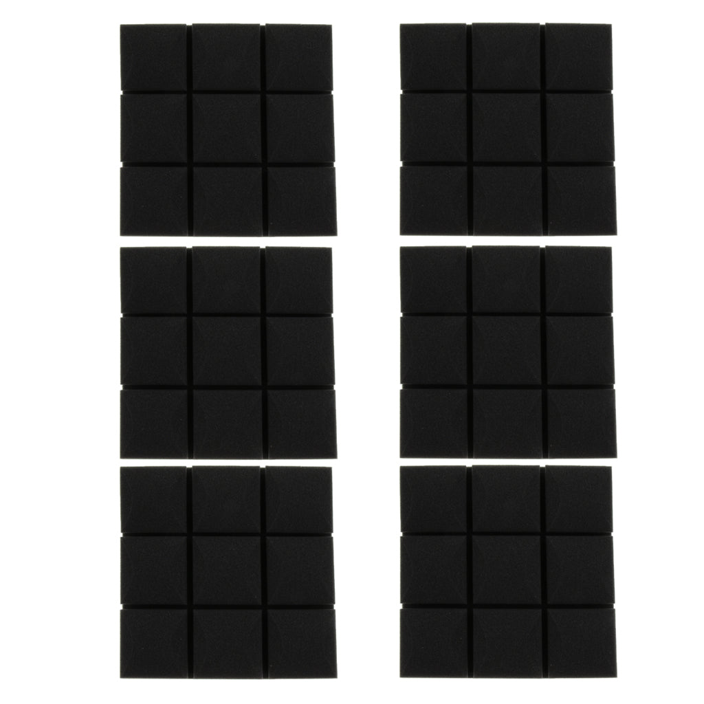 6pcs Acoustic Wedge Foam Sound Absorption Panels for Audio Equipment Black