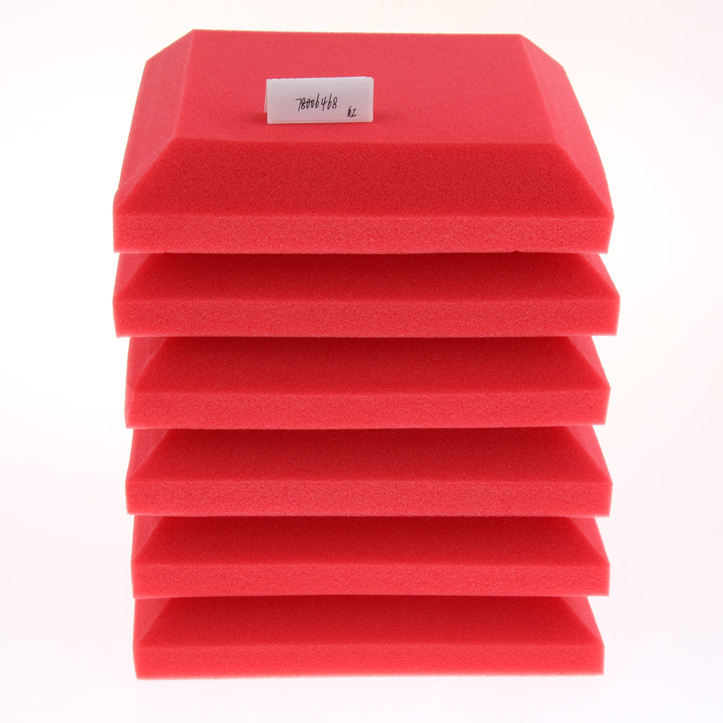 6 Pieces Sound Stop Acoustic Foam Panel Soundproofing Board  Pad Red