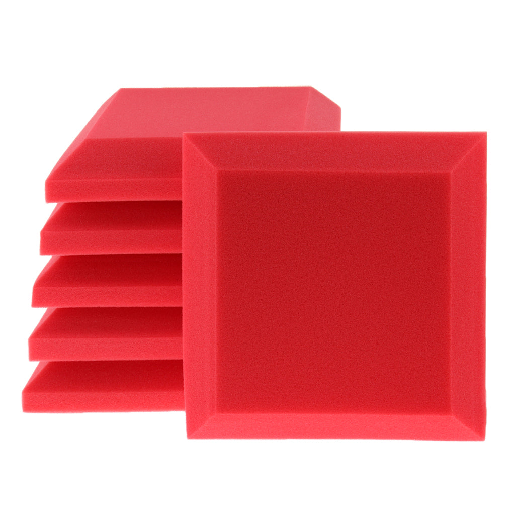 6 Pieces Sound Stop Acoustic Foam Panel Soundproofing Board  Pad Red