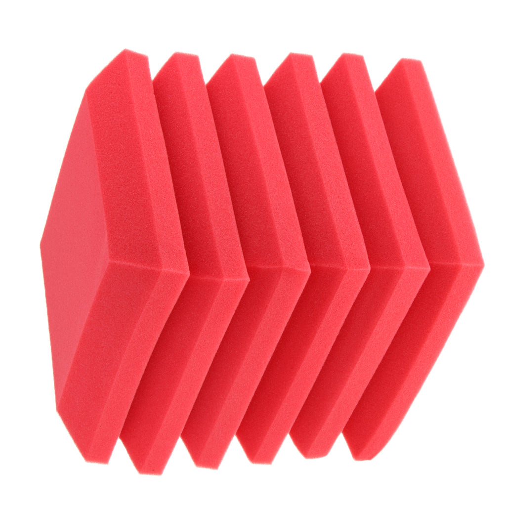 6 Pieces Sound Stop Acoustic Foam Panel Soundproofing Board  Pad Red