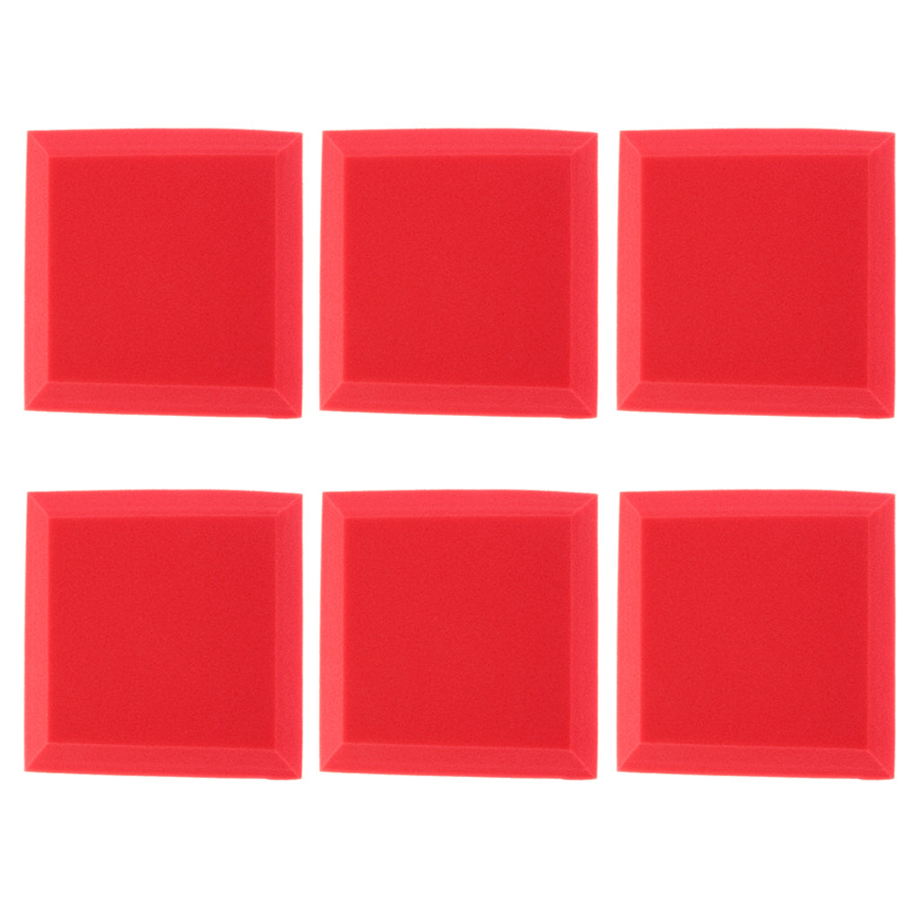 6 Pieces Sound Stop Acoustic Foam Panel Soundproofing Board  Pad Red