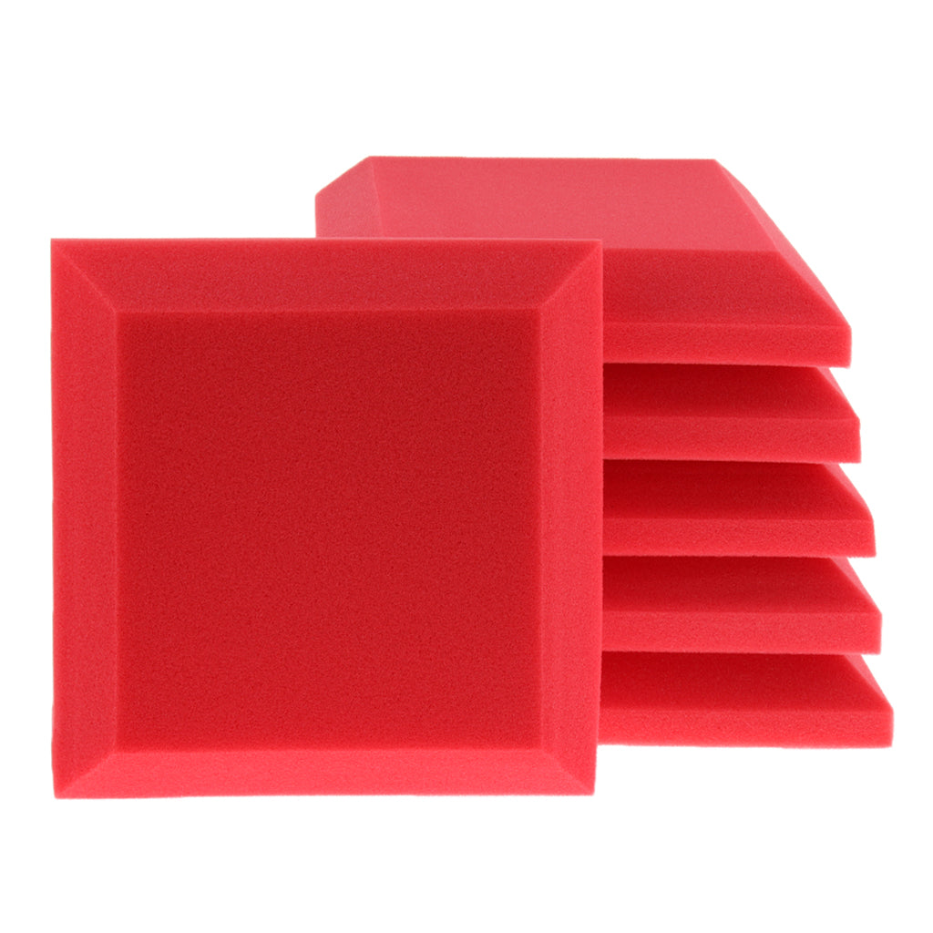 6 Pieces Sound Stop Acoustic Foam Panel Soundproofing Board  Pad Red