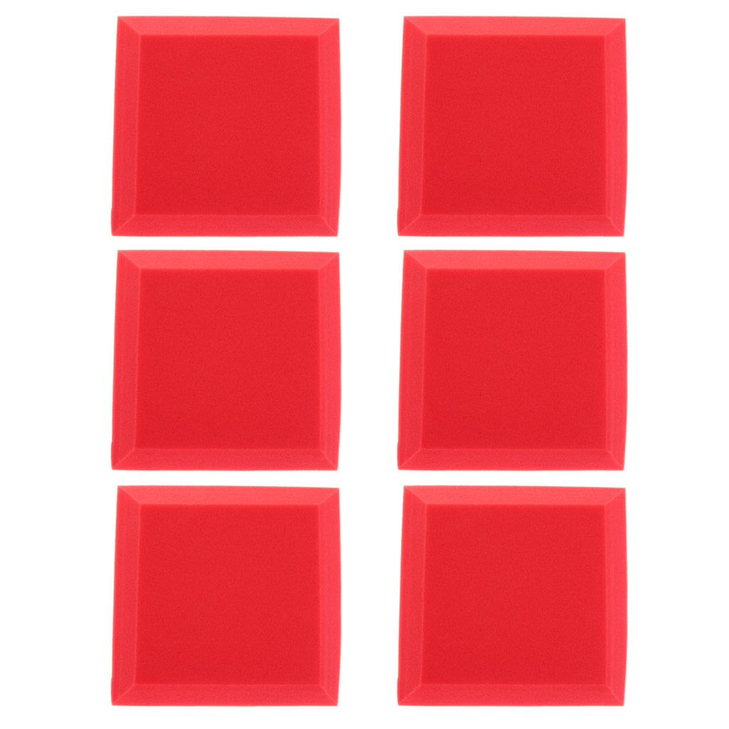 6 Pieces Sound Stop Acoustic Foam Panel Soundproofing Board  Pad Red