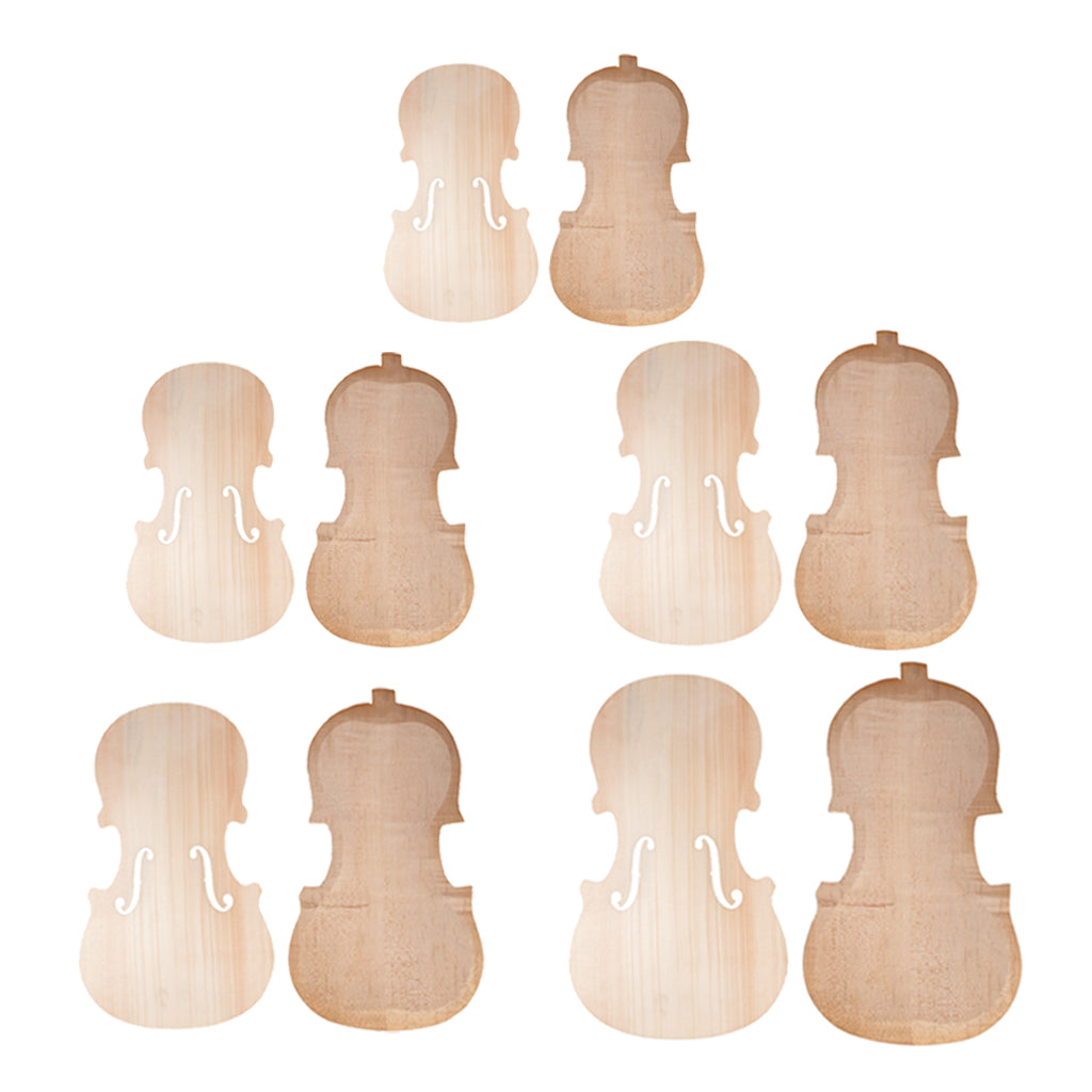 1 Set Wood Unfinished Violin Kits Fiddle Panel Back 4-4