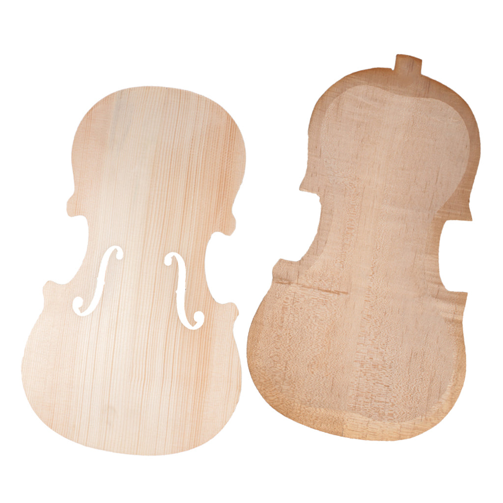 1 Set Wood Unfinished Violin Kits Fiddle Panel Back 4-4