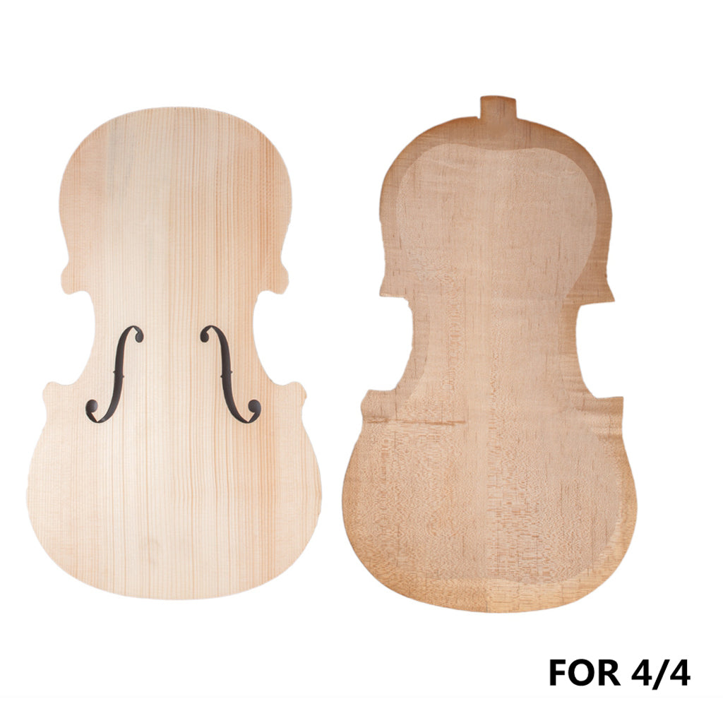 1 Set Wood Unfinished Violin Kits Fiddle Panel Back 4-4