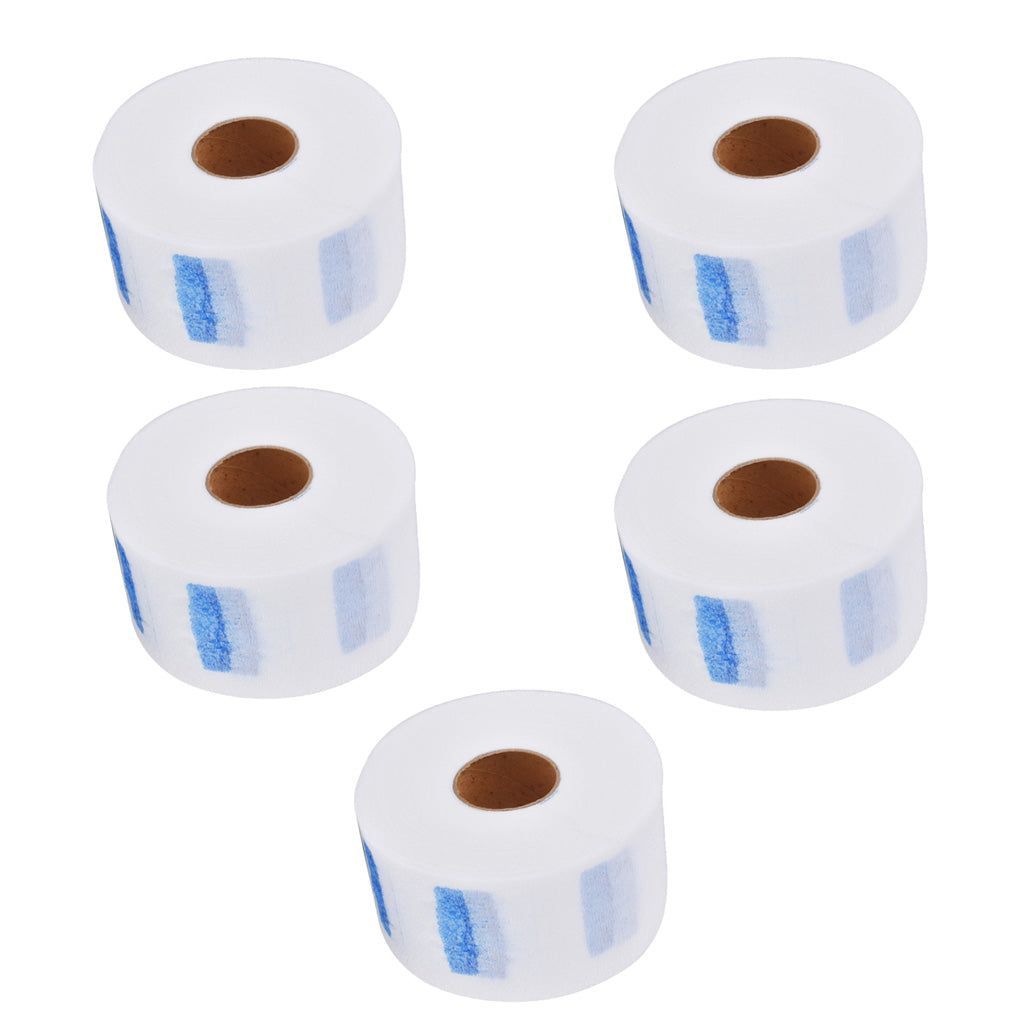 5 Rolls Disposable Neck Ruffle Paper Strip Tissue for Salon Beauty Barbers