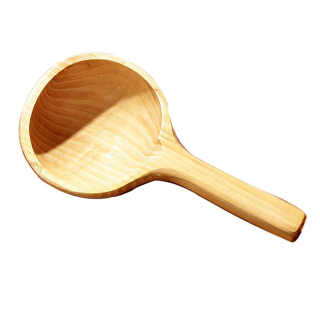 Handmade Wooden Ladle Water Scoop for Bath Spa Sauna Foot Massage Soaking