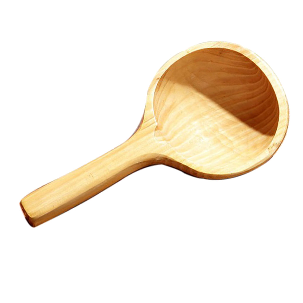 Handmade Wooden Ladle Water Scoop for Bath Spa Sauna Foot Massage Soaking