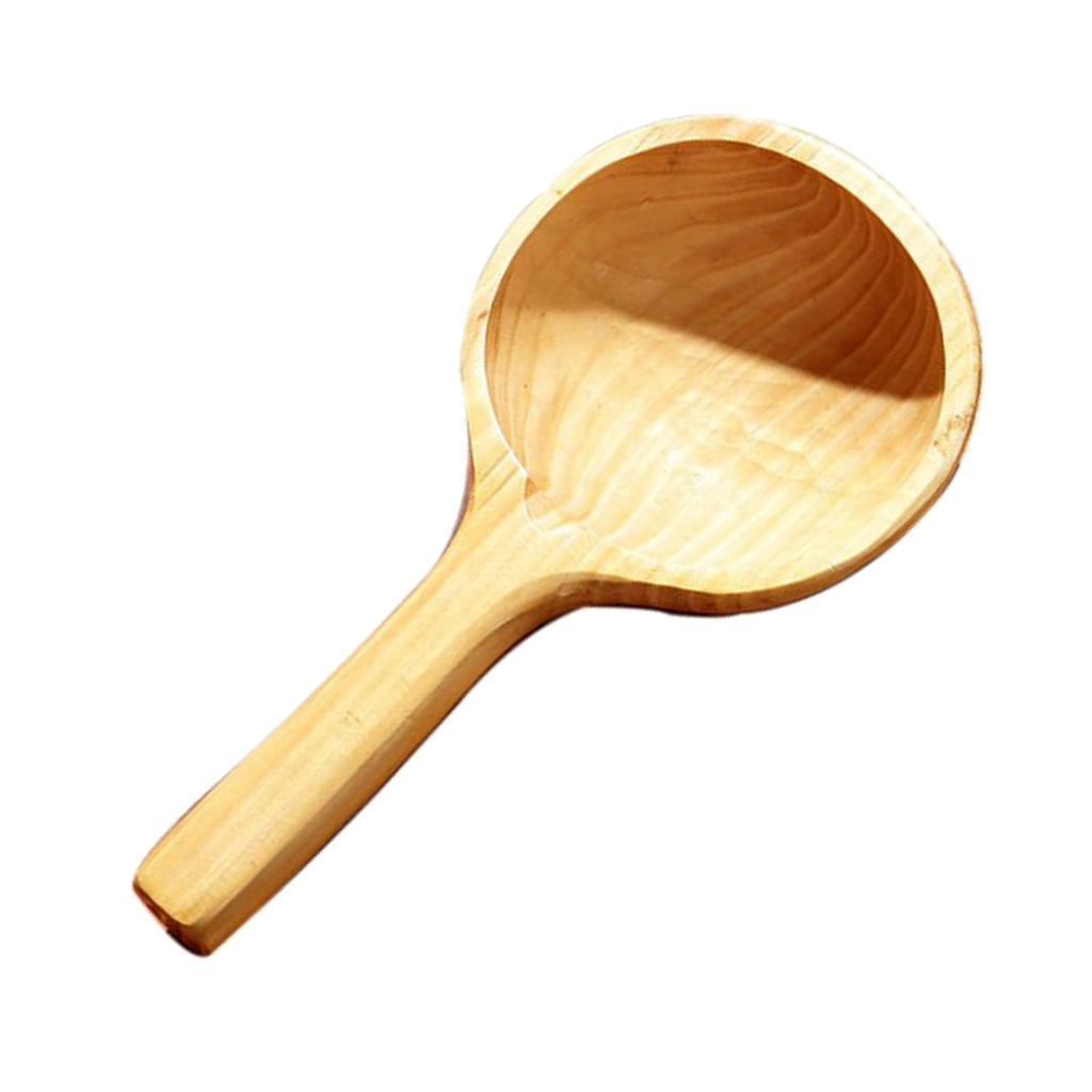 Handmade Wooden Ladle Water Scoop for Bath Spa Sauna Foot Massage Soaking