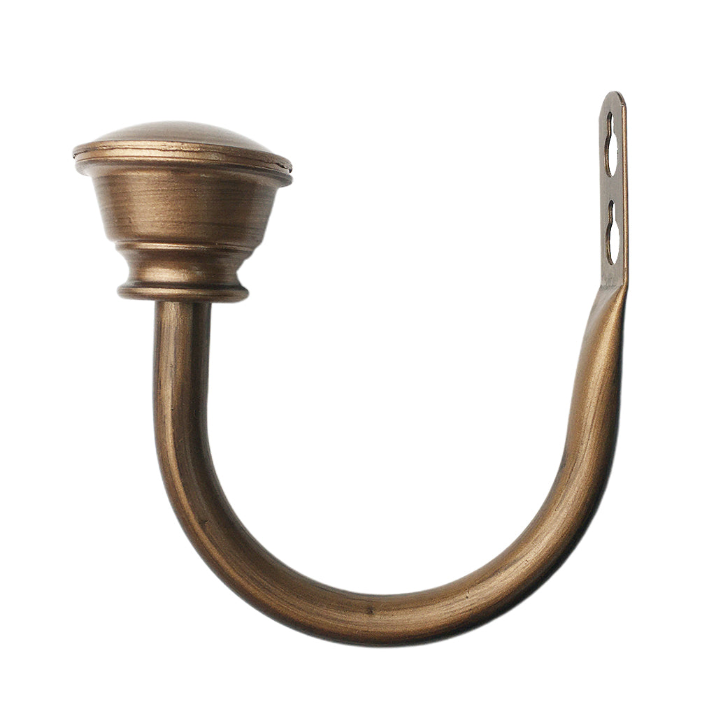 2 Set Sturdy Metal Half-ball Curtain Hook Drapery Tieback U Wall Hook Bronze