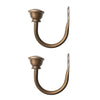 2 Set Sturdy Metal Half-ball Curtain Hook Drapery Tieback U Wall Hook Bronze