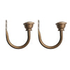 2 Set Sturdy Metal Half-ball Curtain Hook Drapery Tieback U Wall Hook Bronze