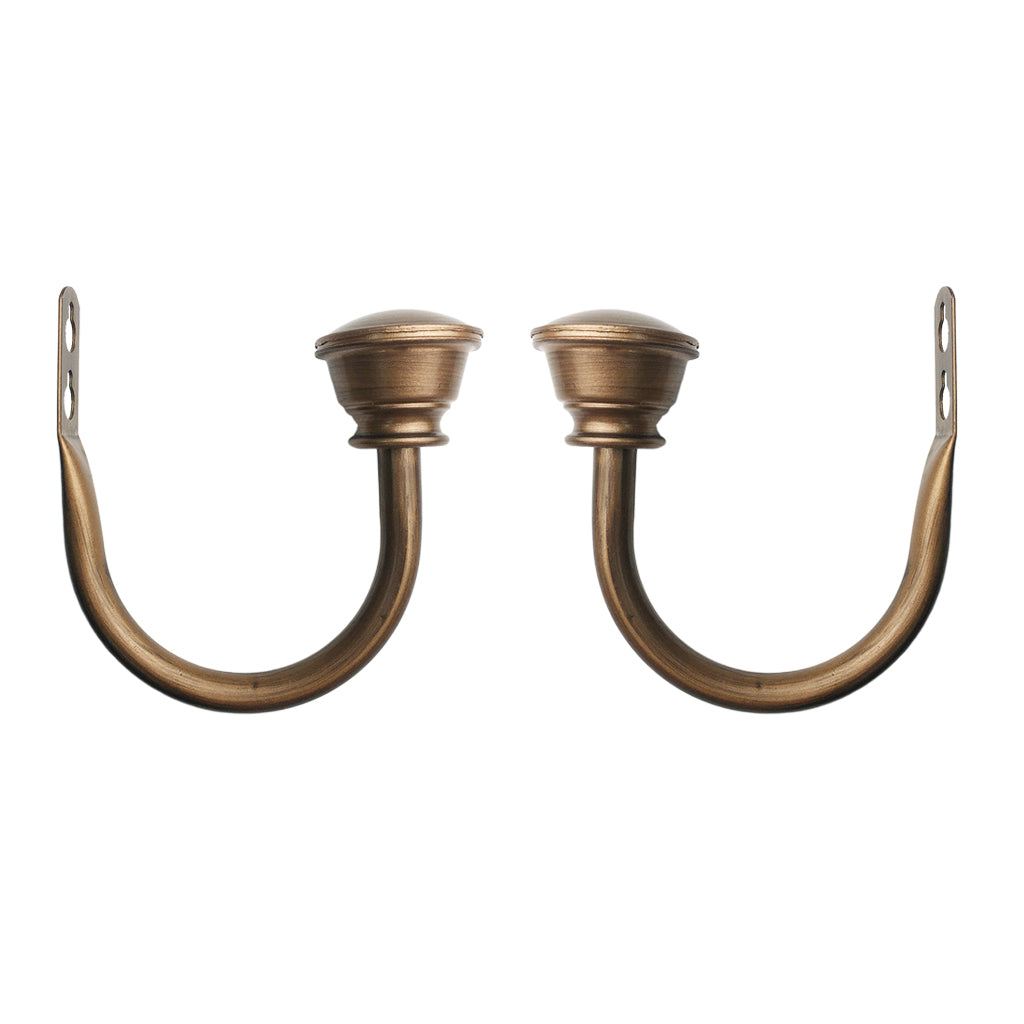 2 Set Sturdy Metal Half-ball Curtain Hook Drapery Tieback U Wall Hook Bronze